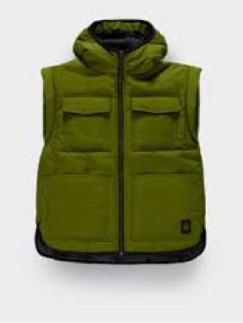 Men's Olive Green Puffer Vest with Hood